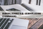 欧洲杯网上买球排行充值（欧洲杯网上买球排行充值是真的吗）