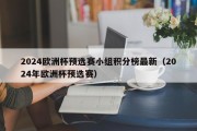 2024欧洲杯预选赛小组积分榜最新（2024年欧洲杯预选赛）