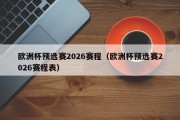 欧洲杯预选赛2026赛程（欧洲杯预选赛2026赛程表）